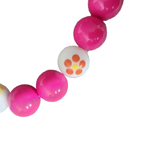 100% Genuine Lucite 18" Chunky Bobble Statement Necklace Barbie Fuchsia Pink - Picture 7 of 9